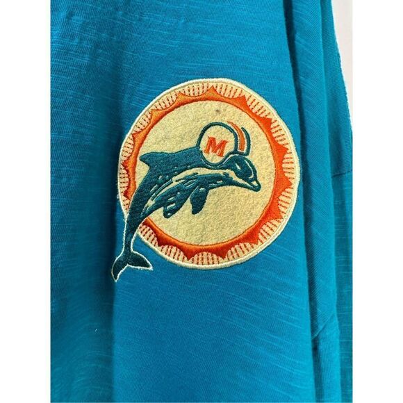Mitchell & Ness NFL Throwback Miami Dolphins long sleeve shirt sz 6XLB. #13-0314 - Picture 4 of 7